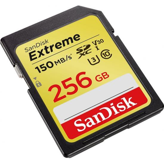 Thẻ nhớ máy ảnh SDXC SanDisk Extreme 256GB V30 UHS-I U3 4K 150MB/s (Vàng)