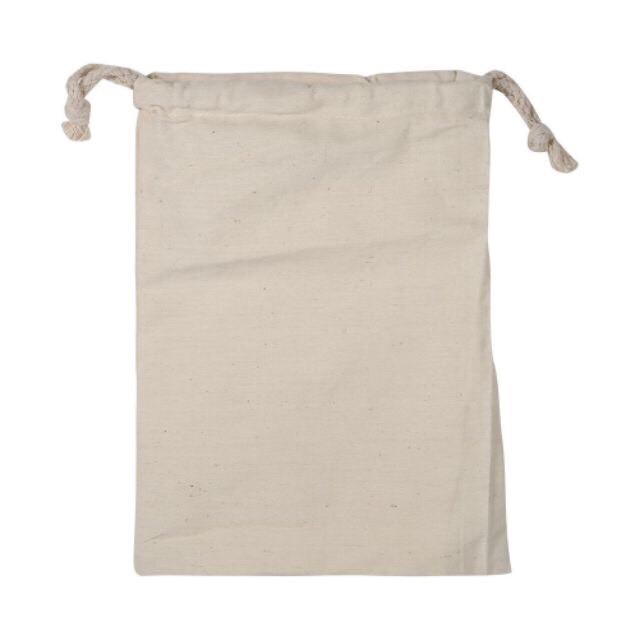 Túi vải nhỏ mini có dây rút màu kem đậm đựng phụ kiện, cà phê, trang sức tiện lợi