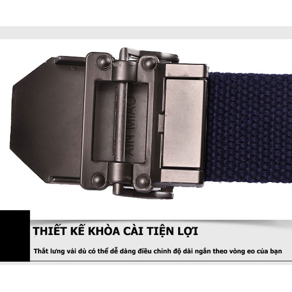 Thắt lưng vải dù nam Superman phong cách mạnh mẽ mặt hợp kim thép không ghỉ sáng bóng bền màu, dây lưng vài dù bền chắc