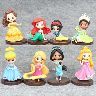 Mô Hình 08 Nhân Vật Các Nàng Công Chúa Disney Có Giá Đỡ -Cao 6-8cm