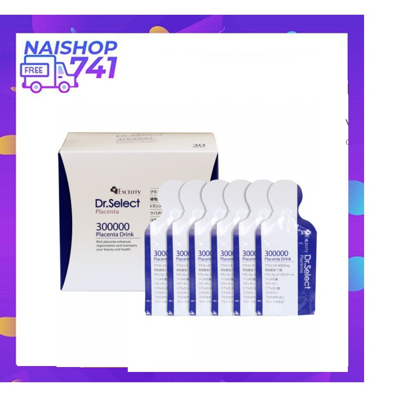 Nước uống Tinh Chất N.T.H Dr. Select Placenta Drink 300000 đơn vị, hộp 30 gói
