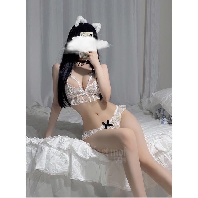 Bộ đồ lót sexy áo bra ren cao cấp mềm mịn kèm quần lọt khe gợi cảm quyến rũ 616