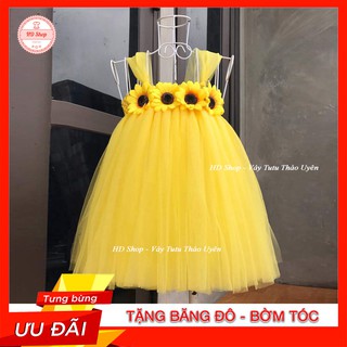 Váy tutu cho bé ❤️freeship❤️ váy tu tu vàng hướng dương cho bé gái