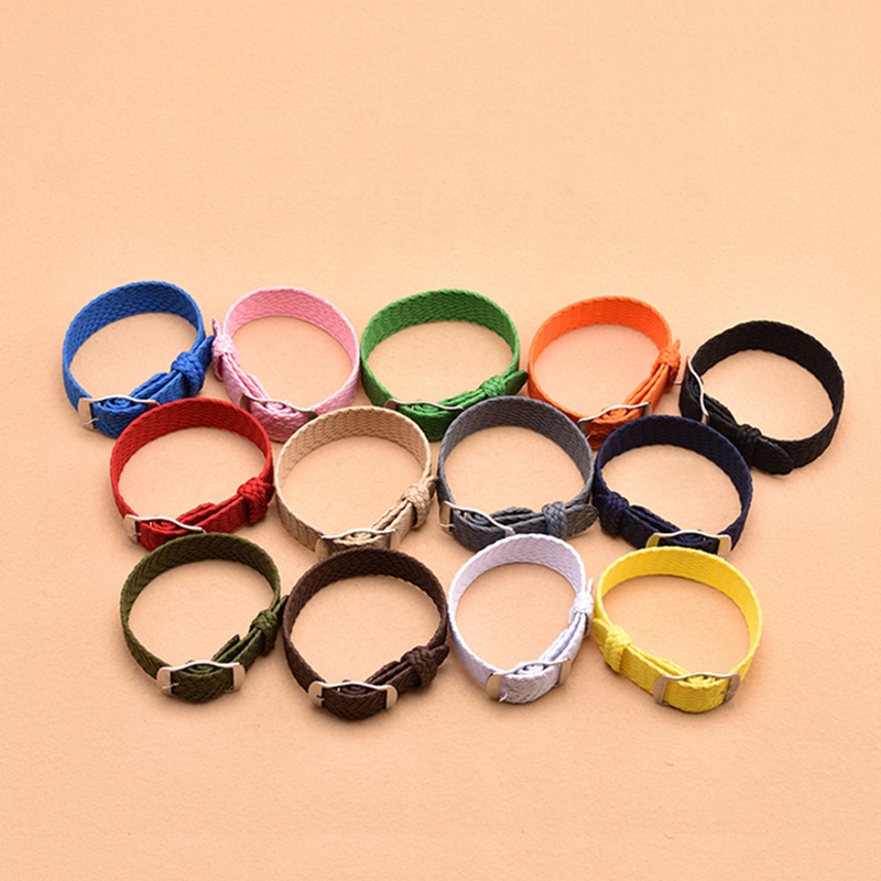 Dây Đeo Đồng Hồ Thể Thao Bằng Vải Bạt Nylon Nhiều Màu 14mm 16mm 18mm 20mm