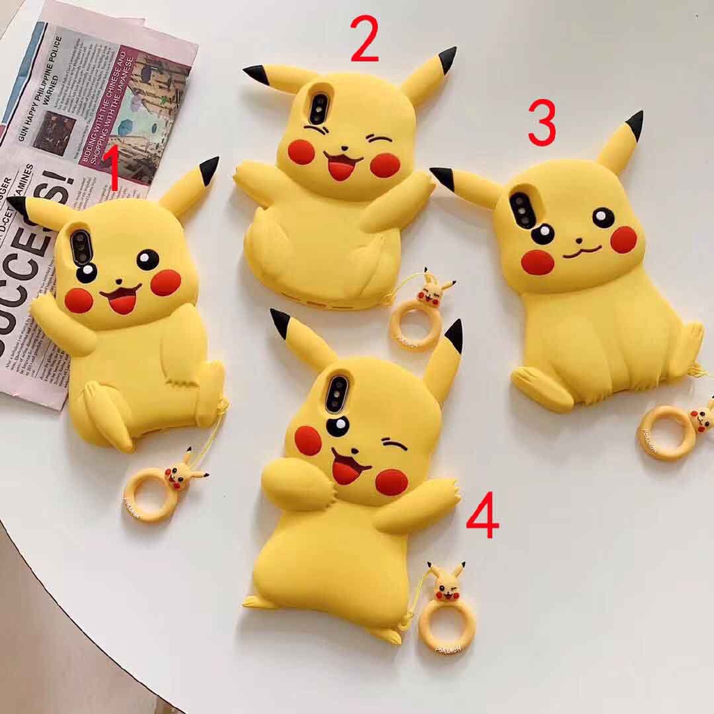 Ốp silicon mềm cho iPhone 6 6s PLUS 7 8 PLUS X Xs Xr Xsmax hình pikachu