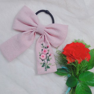Nơ cột tóc thêu tay handmade