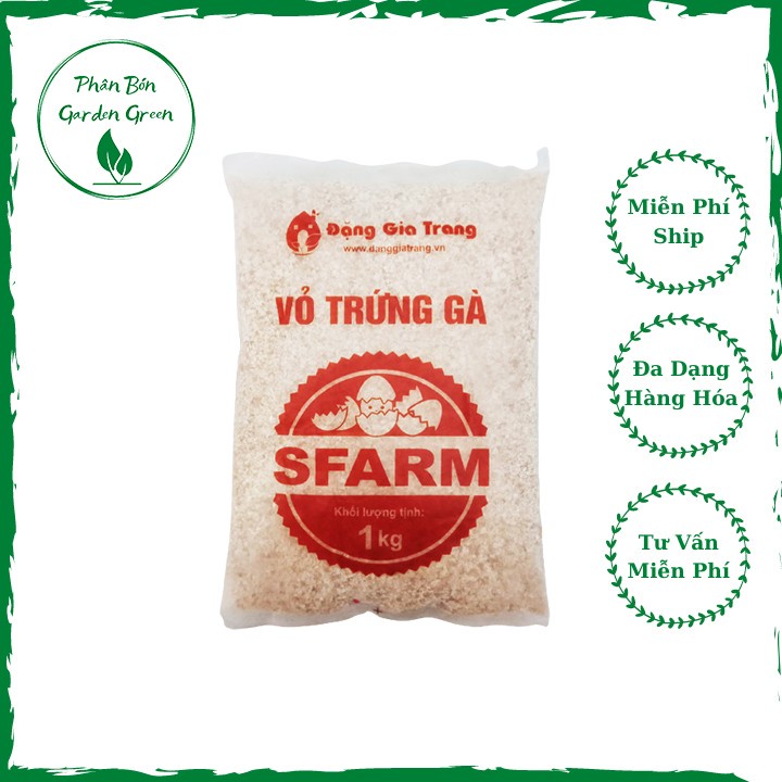 Vỏ trứng gà Sfarm bổ sung canxi, khoáng chất, ngăn ốc sên hại cây 1kg
