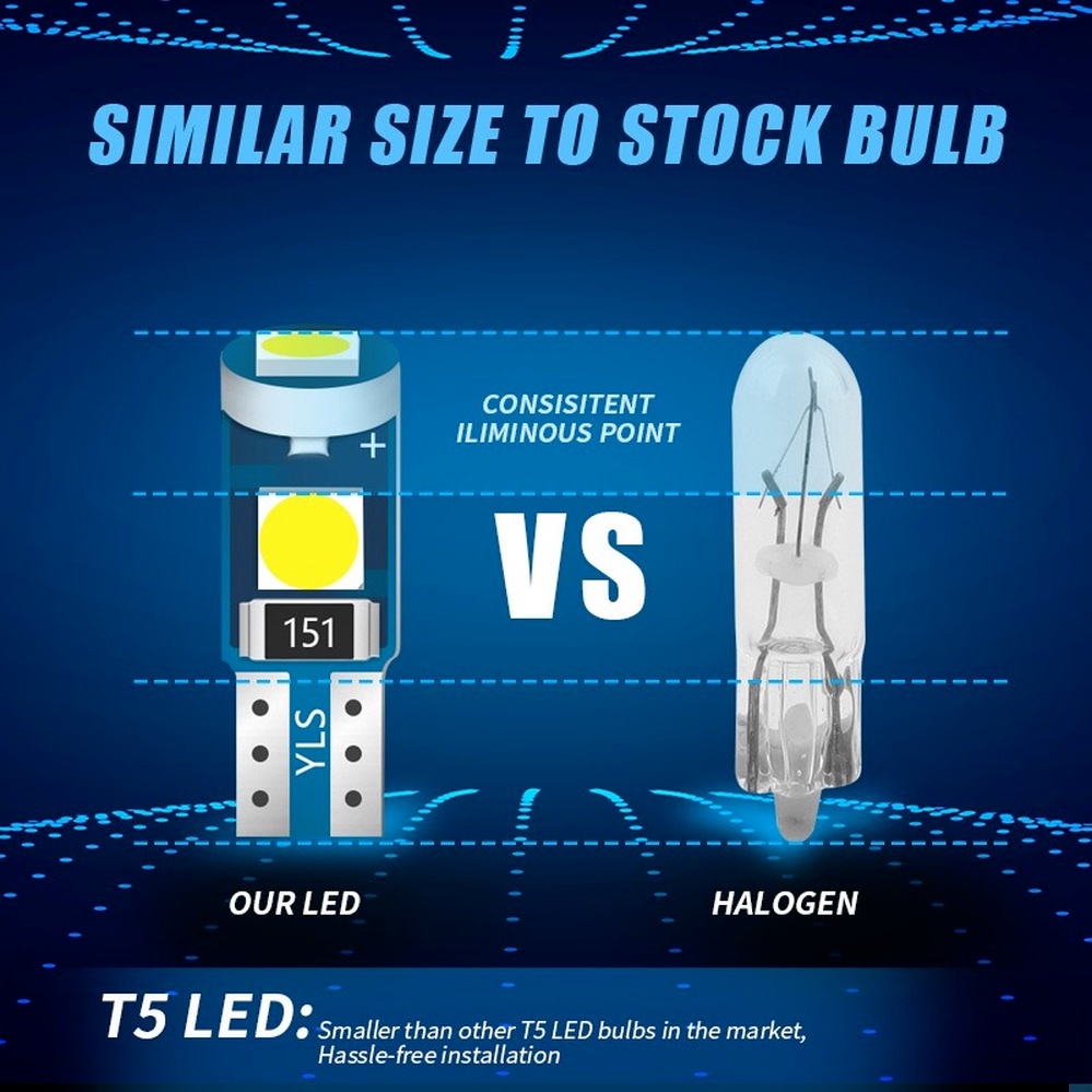 Set 10 Bóng Đèn LED T5 74 73 37 2721 Chuyên Dụng Dành Cho Ô Tô