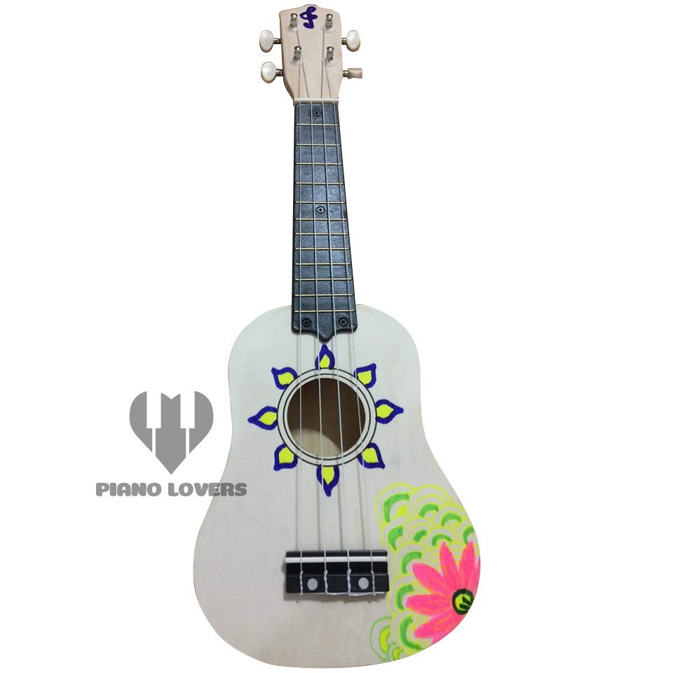 ( BIG SALE ) Đàn Ukulele Gỗ Nguyên Khối Trơn Không Màu