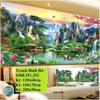 tranh đính đá phong cảnh sơn thủy hửu tình tuyệt đẹp