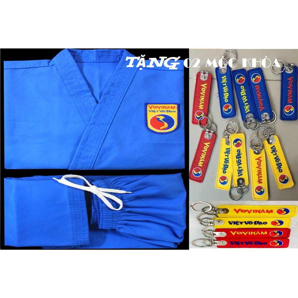 Combo bộ Võ phục Vovinam loại tốt + tặng kèm 02 móc khóa Vovovinam