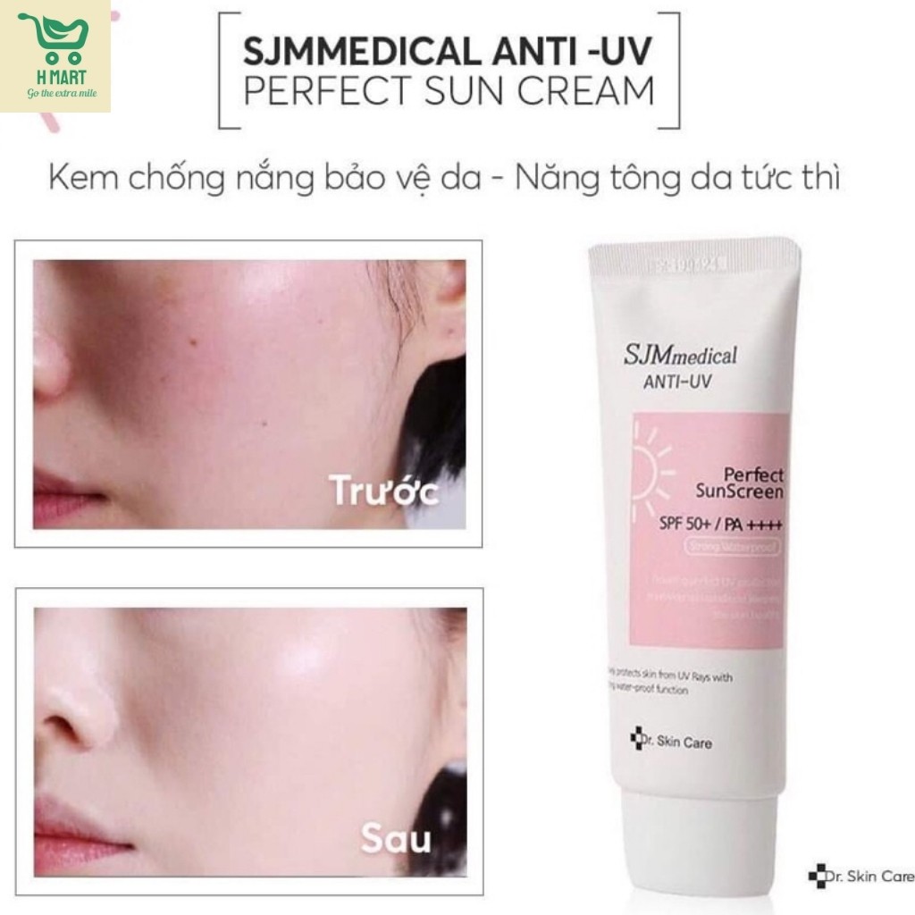 Kem chống nắng SJM medical ANTI -UV Dr.Skincare 60g, phù hợp mọi loại da, nâng tone trắng hồng