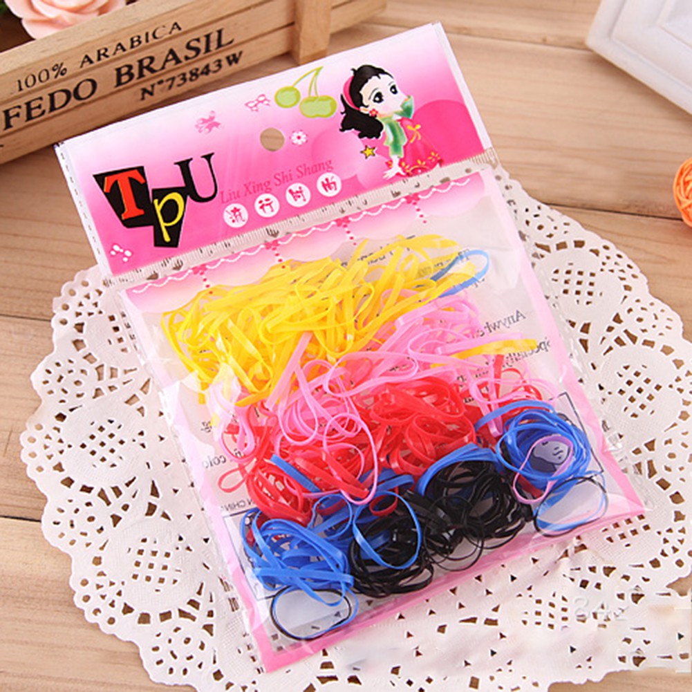 Set 220 dây chun buộc tóc nhiều màu cho bé gái