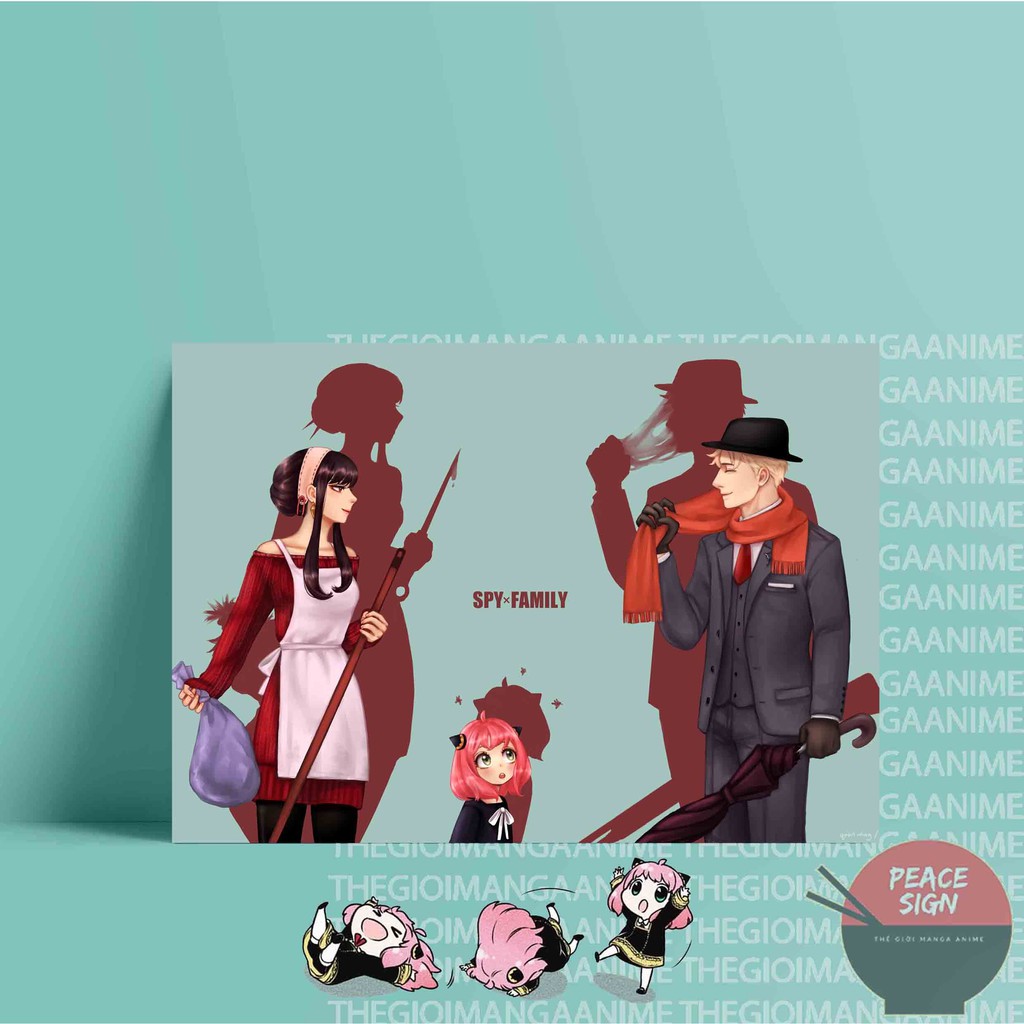 Tấm Postcard giấy 260gsm cao cấp SPY X FAMILY GIA ĐÌNH ĐIỆP VIÊN A5 anime chibi ảnh đẹp nhiều mẫu