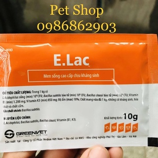 Men tiêu hoá elac 10g dành cho thú non, thú cảnh, chó,mèo,gà,...