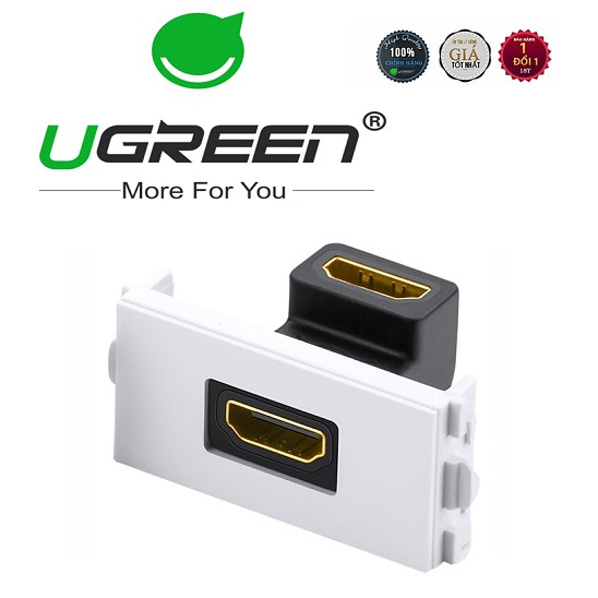 Hạt Wallplate HDMI âm tường bẻ góc 90 độ Ugreen UG-20318 chính hãng