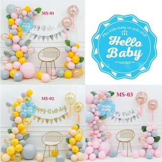 Set bóng trang trí sinh nhật tông màu pastel MS1-2-3