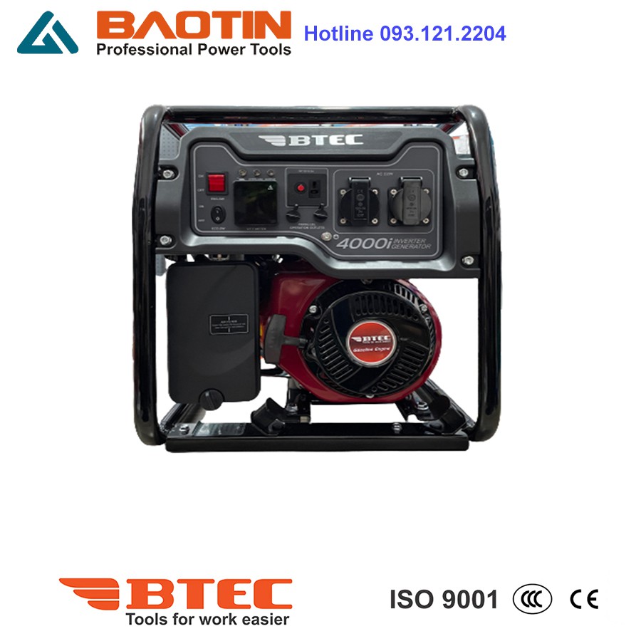 Máy Phát Điện Gia Đình Btec 4000I, Công suất 3.5kw, inverter,nhập khẩu chính hãng