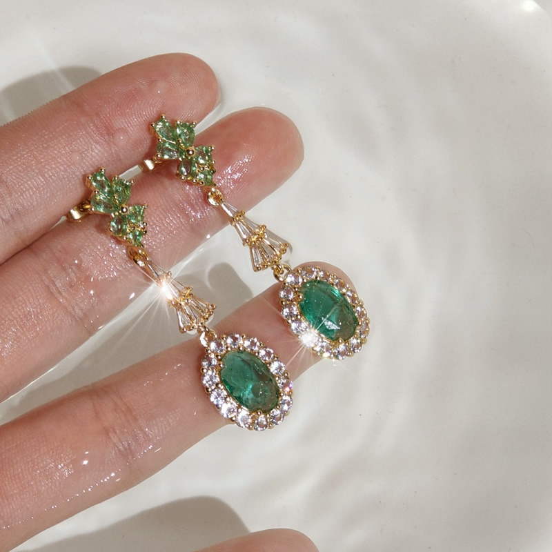Khuyên tai Pinkdudu PD810 bằng hợp kim đính đá zircon cổ điển thời trang cho nữ