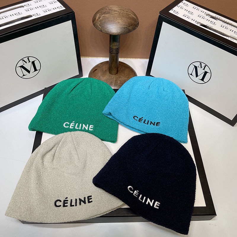Dfd Mũ Len Dệt Kim Màu Trơn In Chữ celine celine Thời Trang Thu Đông