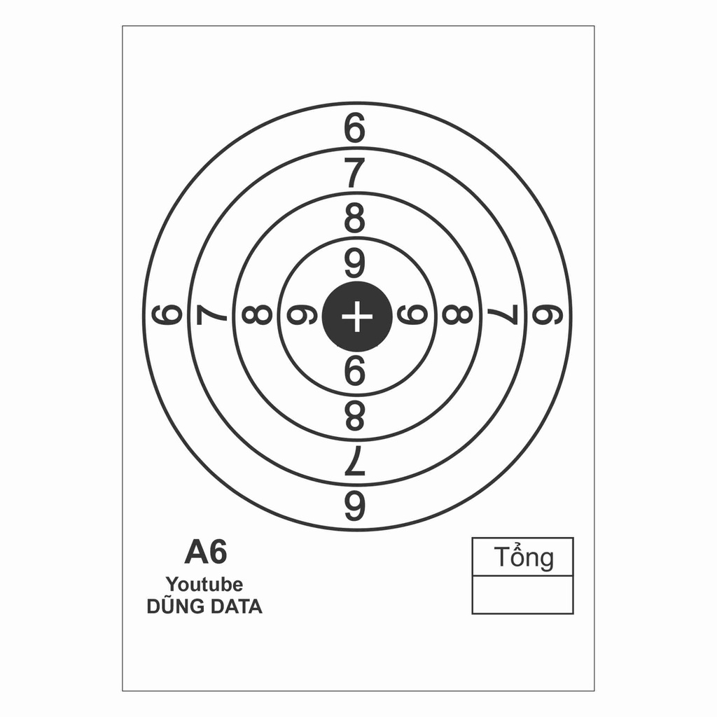 100 Bia tập bắn và thi đấu Ná Cao Su Khổ giấy A6 10x15cm loại decal có keo dán sẵn tiện dụng - DATA SlingShot