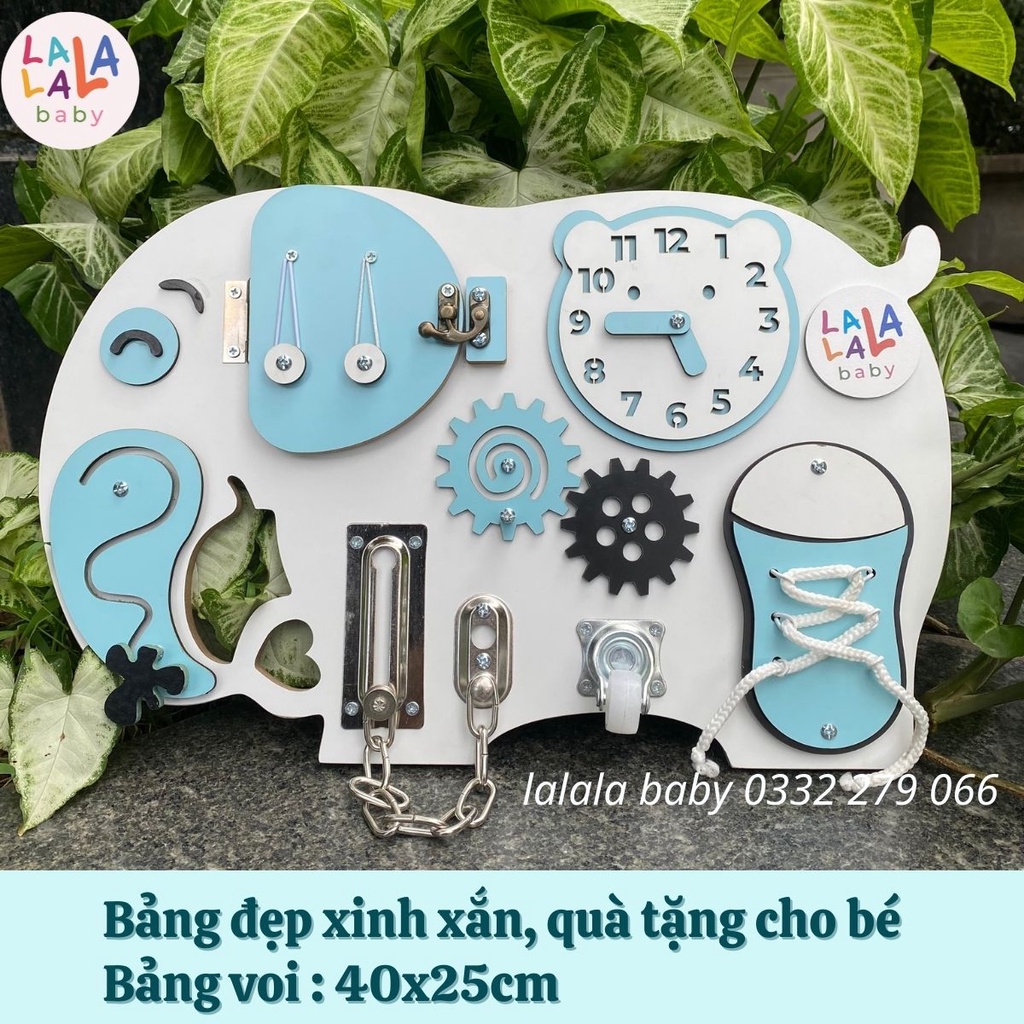 Busy board Bảng bận rộn chính hãng Lalala Baby, gỗ cao cấp, chắc chắn. LỖI 1 ĐỔI 1