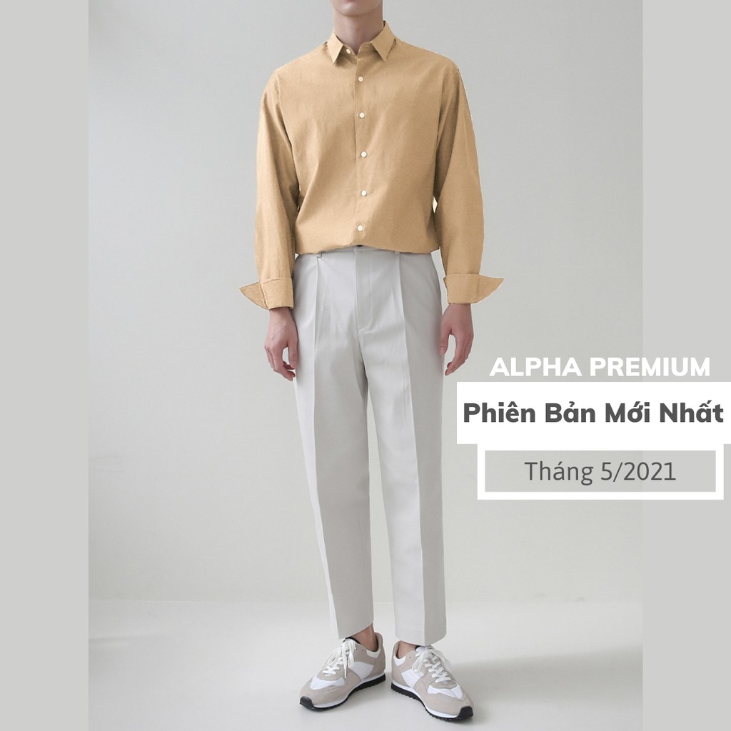 (XẢ KHO) Quần baggy nam ống rộng màu Trắng Kem, quần cạp cao Hàn thời trang ALPHA - JBA04 (MẪU MỚI NHẤT 2021)