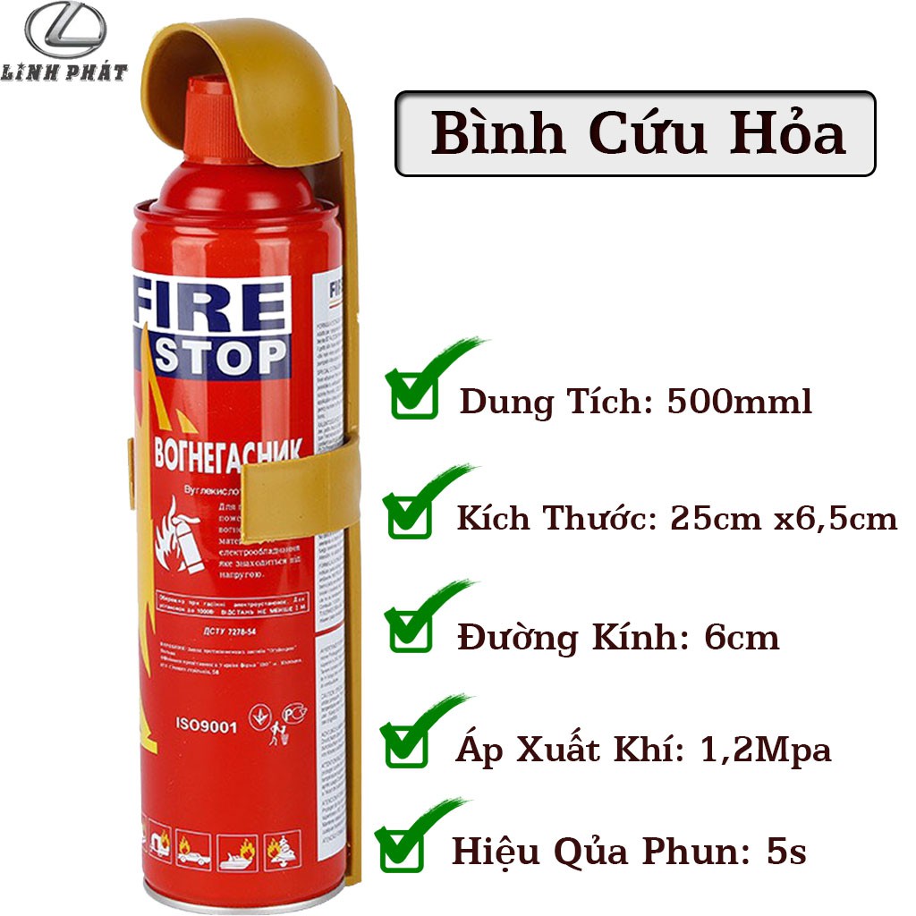 Bình Chữa Cháy Mini Ô Tô-Dung Tính 500mml, Dập Lửa Siêu Tốc