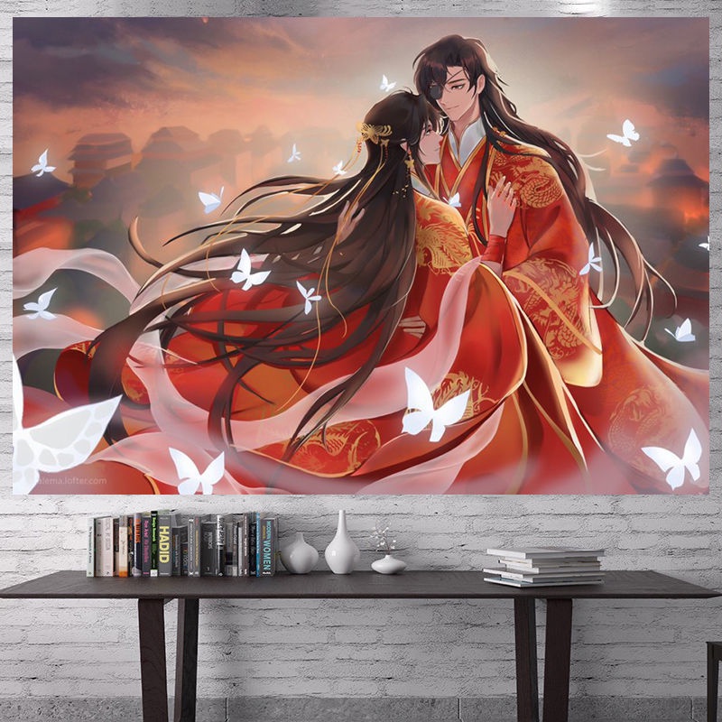 A Gift of Happiness Xie Lihua City Anime Background Fabric Second Dimension Hanging Cloth Room Bedroom Dorm Layout Wall Covering Tapestry