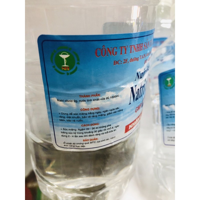 Nước muối sinh lý NACL chai 1 lít(1000ml)