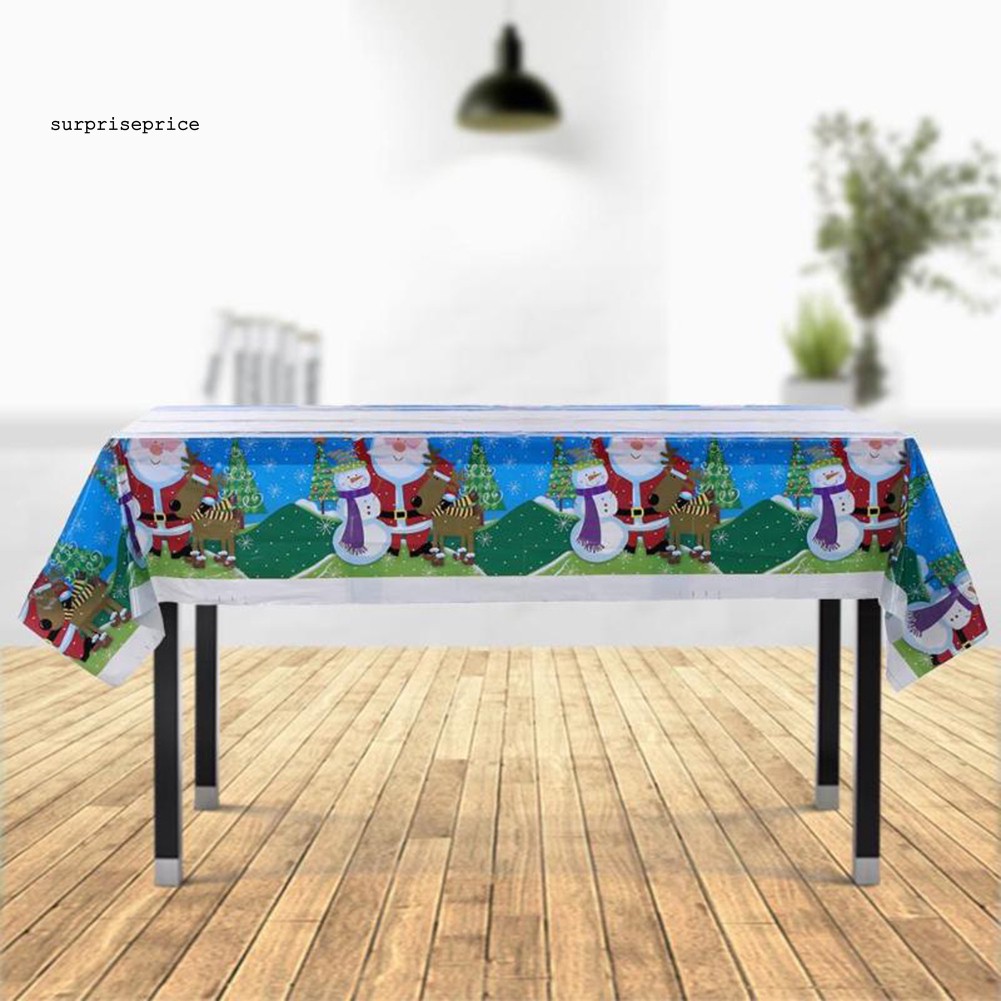 Khăn trải bàn chống thấm nước in hình chủ đề Giáng Sinh kích thước 110x180cm