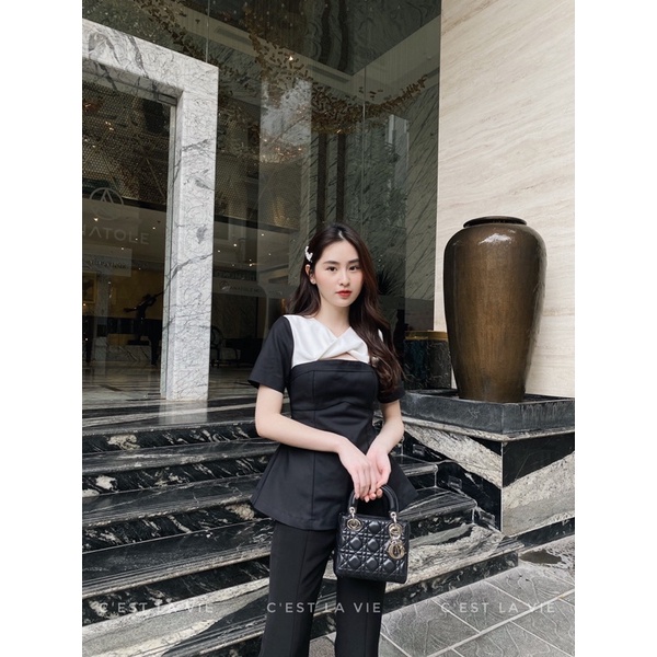 Áo cổ xoắn thiết kế C'est la vie | BigBuy360 - bigbuy360.vn