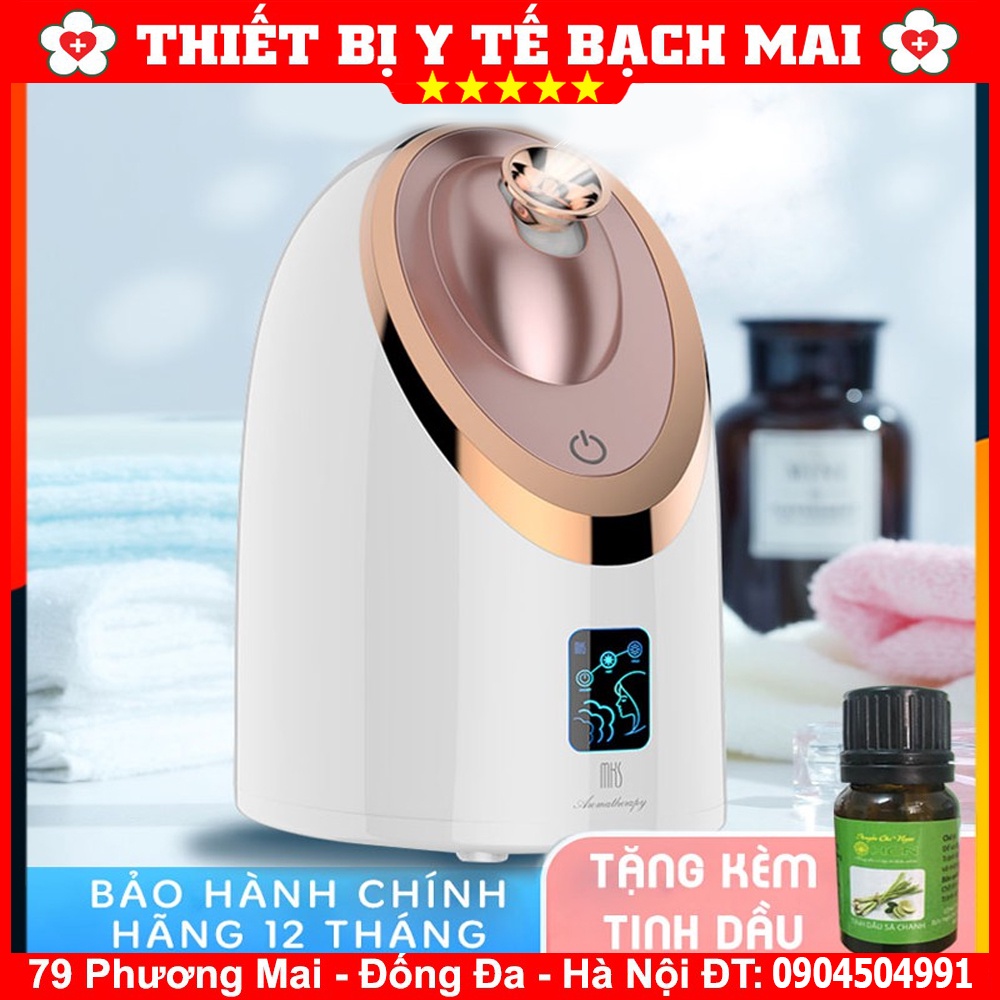 Máy Xông Mặt Nóng Lạnh Thông Minh Cao Cấp MKS NV8385  6 Chế Độ Xông, Công Nghệ Xông Nano ion - Tặng Tinh Dầu Xông