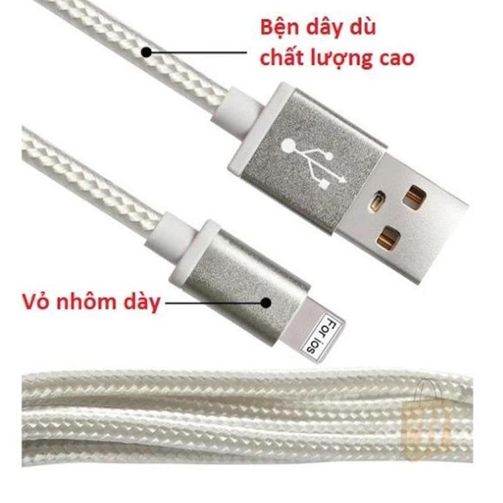 Cáp sạc dây DÙ DÀI 3m cổng IP