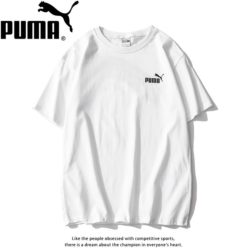 Áo Thun Cotton Tay Ngắn In Hình Cầu Vồng Puma Thời Trang Mùa Hè Cho Cặp Đôi