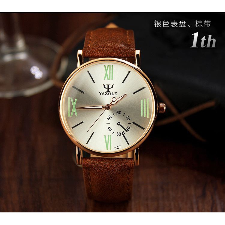 Đồng hồ nam dây da tổng hợp Yazole YA001 | BigBuy360 - bigbuy360.vn