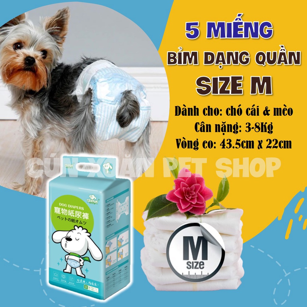 Combo 5 miếng Bỉm cho chó Sumiho (Đực/Cái)