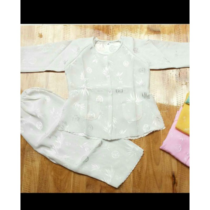 Bà ba vải gấm lá tre cho bé gái