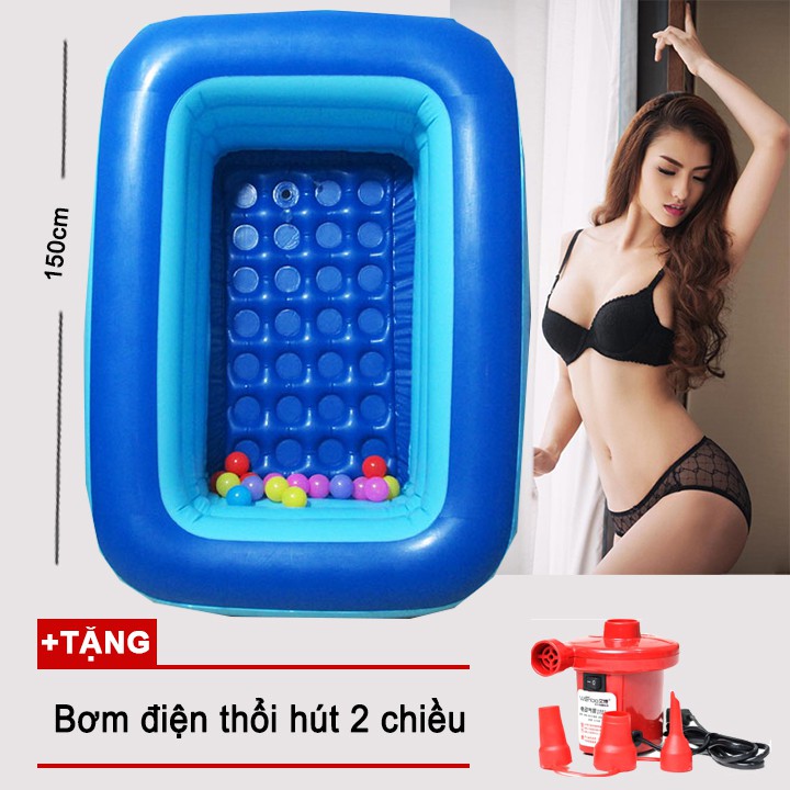 Bể bơi 1m5 đáy chống trơn trượt cho bé thích bơi lội