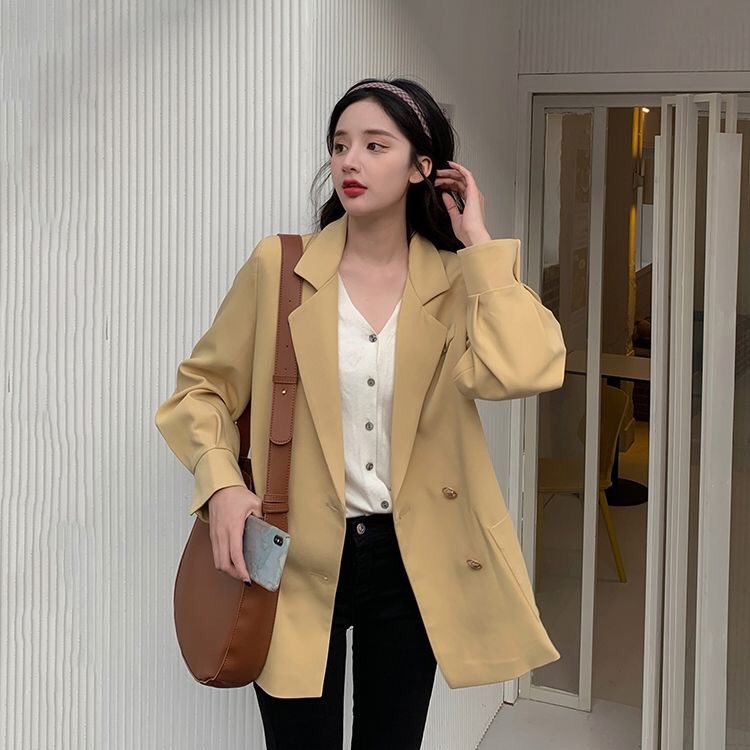 Áo Khoác Blazer Nữ TaoBao, Áo Vest Nữ Blazer Dáng Dài Form Thụng Khoác Ngoài Phong Cách Hàn Quốc
