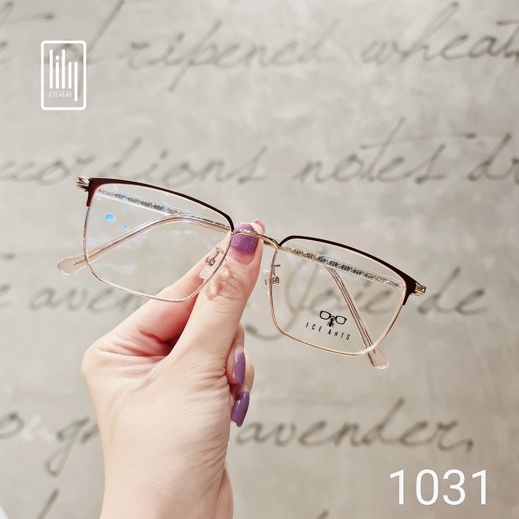 Gọng kính kim loại nam nữ Lilyeyewear mắt vuông thanh mảnh nhẹ nhàng màu sắc thời trang 1031 | BigBuy360 - bigbuy360.vn