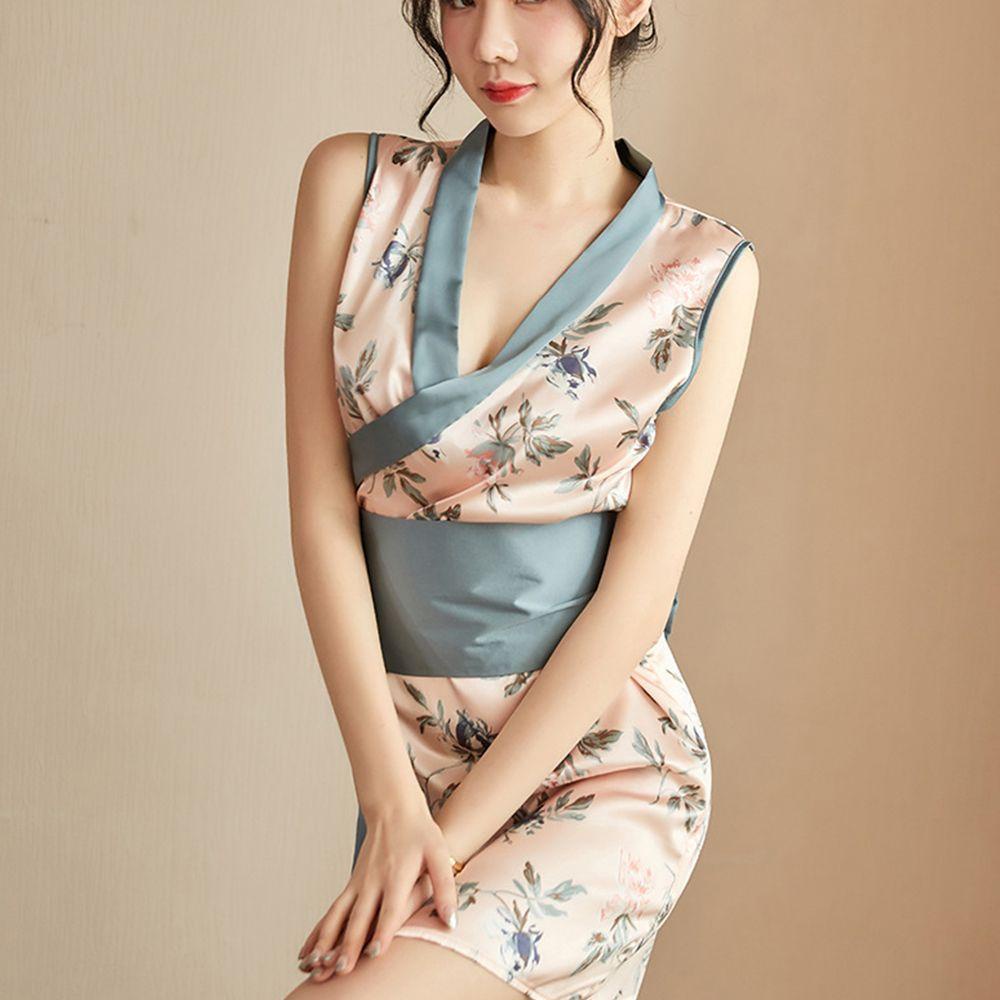 SOMEDAYZL Bộ Đồ Lót Hóa Trang Kimono Màu Trơn Ngọt Ngào Dễ Thương Cho Bạn Gái