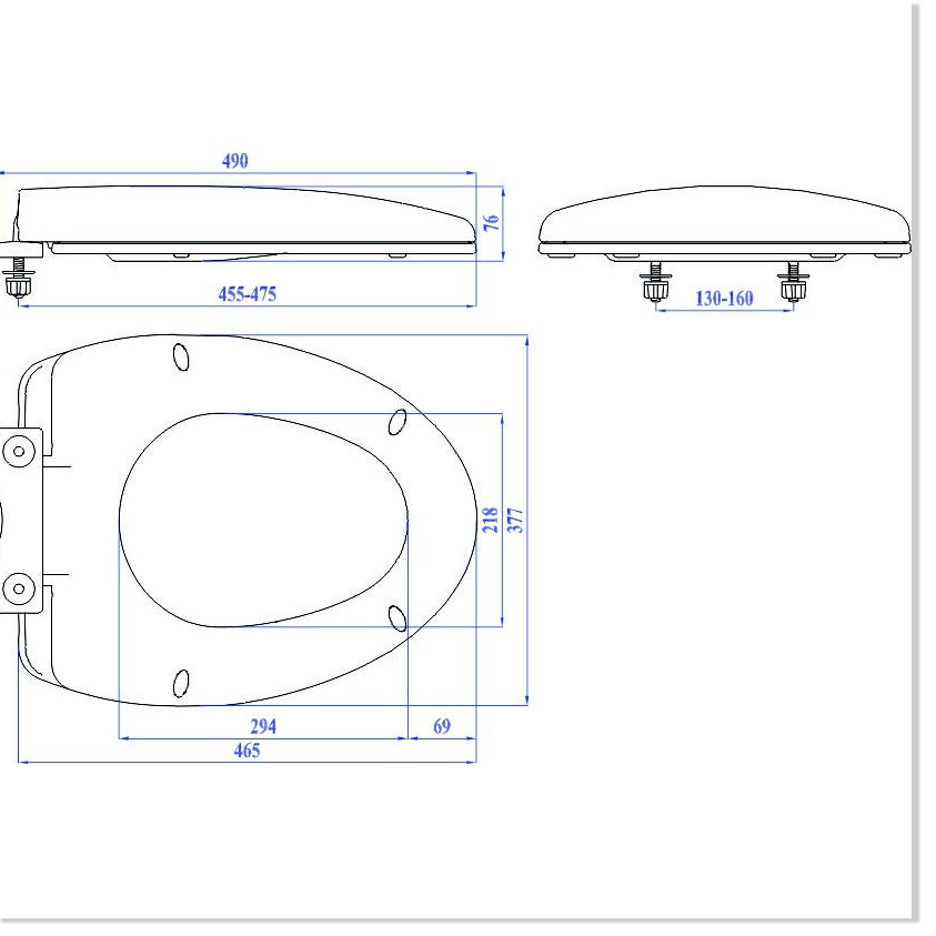 Nắp bồn cầu đóng êm HA 07, dài 46cm