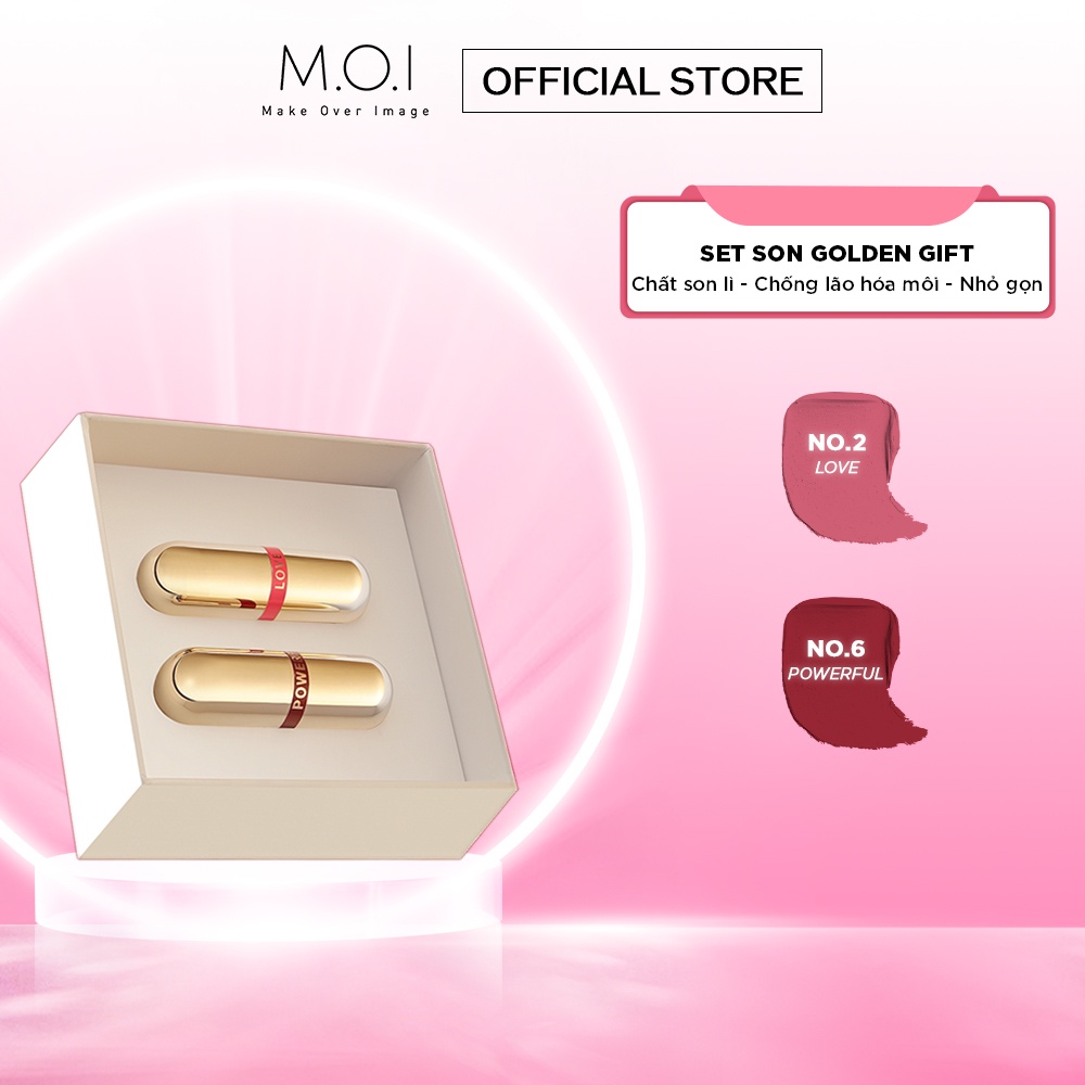 Set 2 Son Thỏi Mini Golden Gift M.O.I Cosmetics