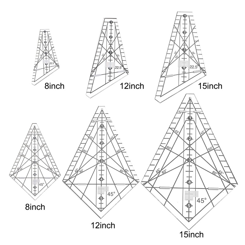 Pcf * 2 Cái Thước Vẽ Nghệ Thuật 22.5° &amp; 45°Bộ Thước Kẻ Và Thước Kẻ Dùng Trong May Vá