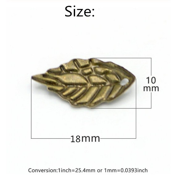 Set 50 mặt dây chuyền hình chiếc lá 10*18mm nhiều màu tùy chọn