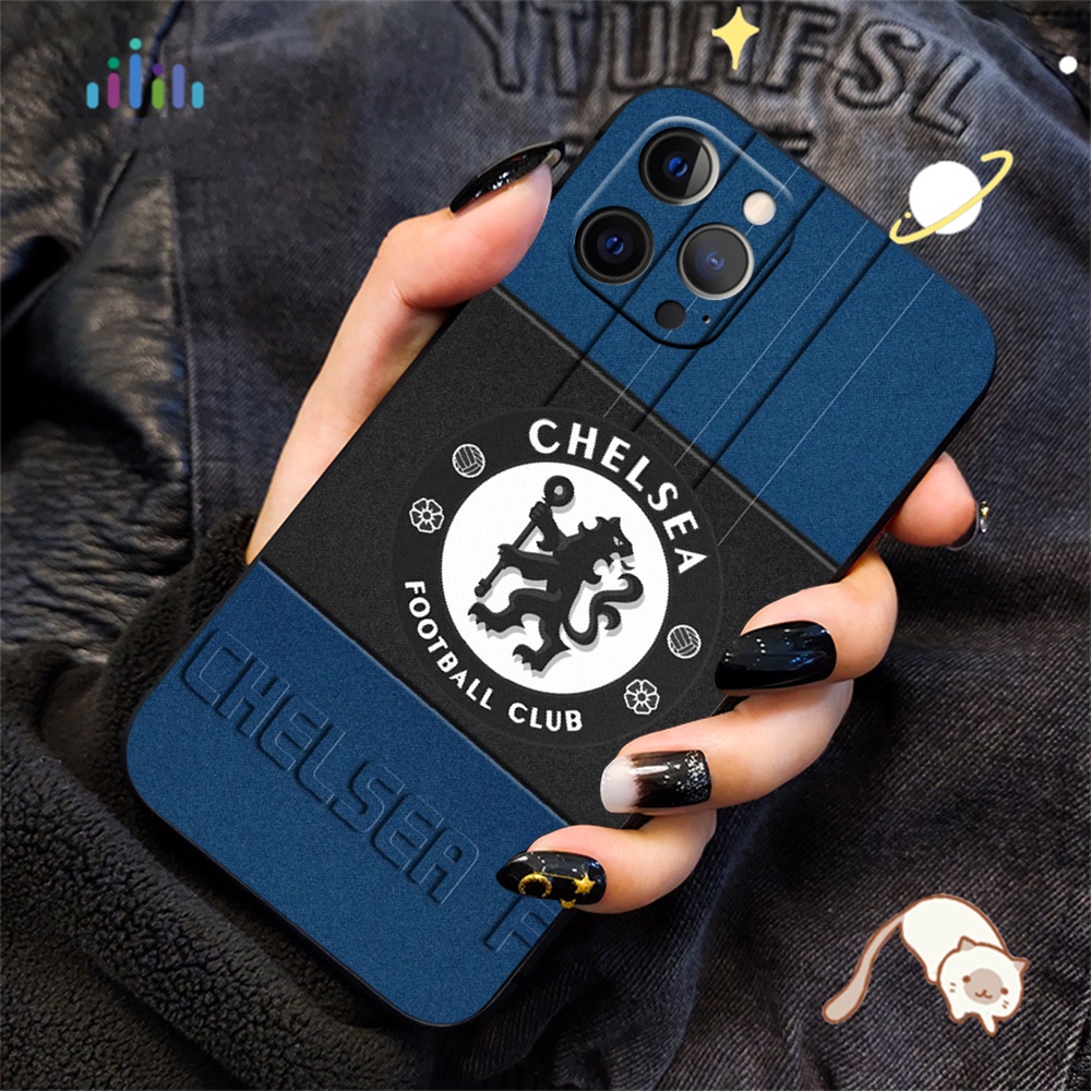 Ốp Điện Thoại Silicon Mềm Viền Đen Hình Câu Lạc Bộ Chelsea FC Cho iPhone 7 8 7 + 8 + 6 + 6S + XR XS Max 5 5s SU122