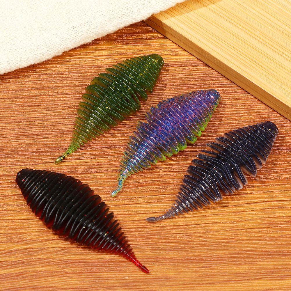 Bộ 6 Mồi Câu Cá Silicone Cao Su Mềm Hình Sâu