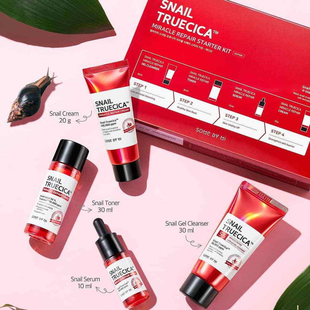 [SÉT AHA ĐỎ SNAIL] Kit dưỡng da Some By Mi Snail Truecica Miracle Repair Starter Kit | BigBuy360 - bigbuy360.vn