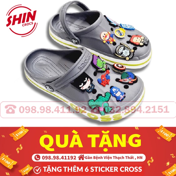 Dép cross cho bé💖FREESHIP💖dép crossBAY A cho bé mix nhiều màu lựa chọn SHIN219921 tặng thêm 6 jibitz cross
